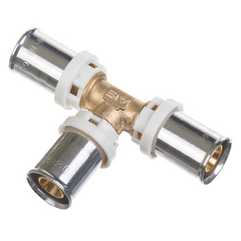 Trójnik QIK XPRT zaprasowywany mosiądz 16 mm (złącze zaprasowywane)