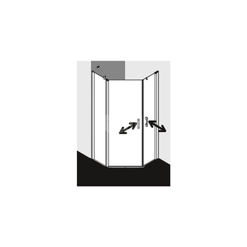 Kermi kabina pięciokątna PEGA 45L 0900x1850 865-890 SIHG SR Arena Clean