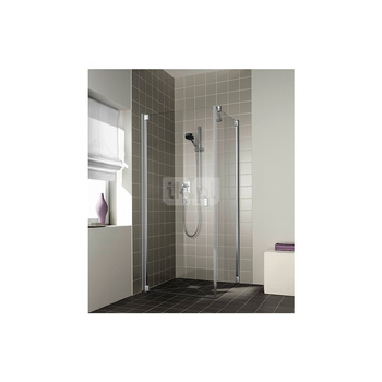 Kermi drzwi wahadłowe Raya 1KL 0900x 2000 BV: 870-900 srebro wysoki połysk, szkło ESG przezroczyste z Clean