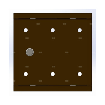 Skrzynka gazowa 250x250 wnękowa, stalowa, RAL 8016 brązowa