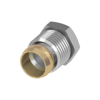 Śrubunek TECE flex dwuczęściowy, mosiądz, 15 mm x 1/2'' (zw x GZ)