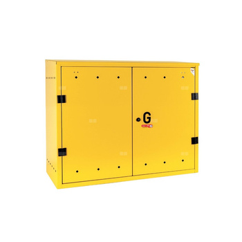 Skrzynka gazowa, 1050x700x250, wolnostojąca, metalowa, ze skośnym daszkiem - popielata (na dwa gazomierze w poziomie)