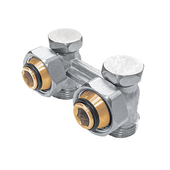 PHA-035/1 G3/4xG3/4 PN10 DN15 Zespół zaworów grzejnikowych bez nypli K CuZn-C PN-M-75002