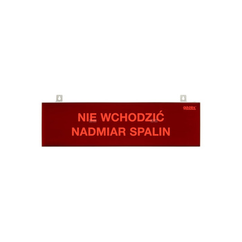 Tablica ostrzegawcza "ALARM CO2 NIE WCHODZIĆ", podświetlenie czerwone LED, wbudowana cicha syrenka, zasilanie 24V