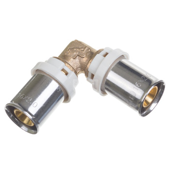 Kolano zaprasowywane 45' QIK XPRT, mosiądz, 40 mm (złącze zaprasowywane)