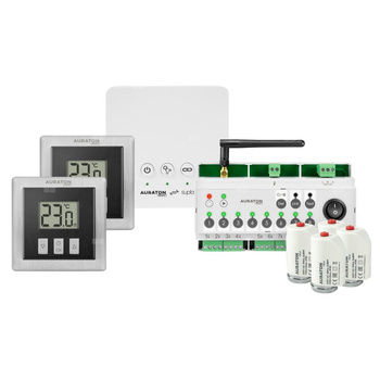 AURATON SMART Starter pack 2 czarny: 1x Multizone Controller, 2x Heat Monitor, 1x AURATON Box