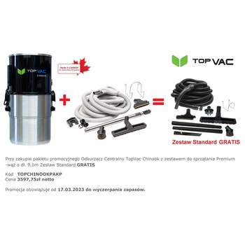 Jednostka centralna TopVac CHINOOK z wężem z włącznikiem, dł. 9,1 m