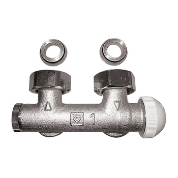 Korpus obejścia HERZ-TS-3000 z wbudowanym zaworem termostatycznym, figura kątowa, do instalacji jednorurowych G3/4