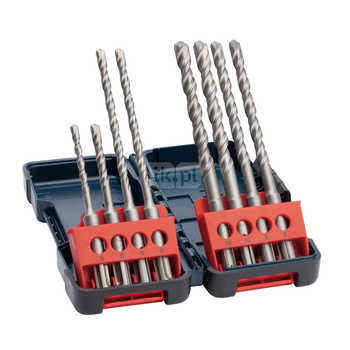 8-częściowy zestaw Wierteł do młotów SDS plus-3, kaseta Tough Box 5 x 110 (1x), 6 x 110 (1x), 6 x 160 (2x) mm, 8 x 160 (2x), 10