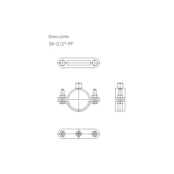 Obejma mocująca masywna NICZUK DN 48-52 mm 11/2 (ocynk galwaniczny)