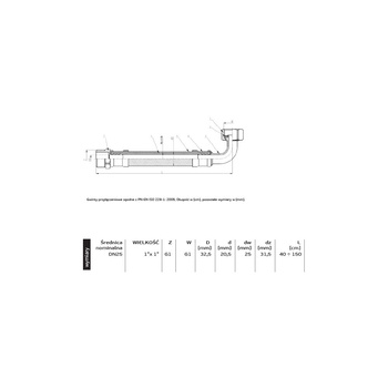 Wąż przyłączeniowy elastyczny PERFEXIM PHA-9156 DN 25, GW x GZ, 1'' x 1'', długość 1500 mm