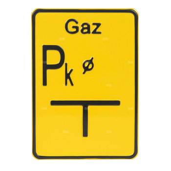Tabliczka oznaczeniowa z aluminium "PK" (punkt końcowy)