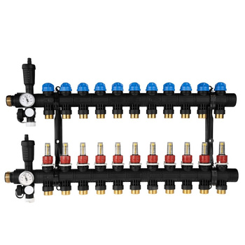 Rozdzielacz do ogrzewania podłogowego AFRISO ProCalida EF1 11-obieg. poliamid GZ 1'' x euroconus 3/4''