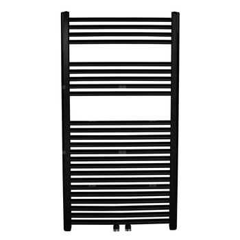 Grzejnik łazienkowy typ 600/1200/RS,5 prosty czarny z przyłączem 50 mm