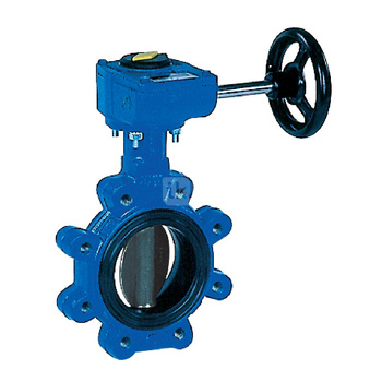 Przepustnica z otworami gwintowanymi SYLAX GAS z przekładnią ślimakową, dysk: GGG40 powl. poliamidem, wykładzina: NBR, korpus: GGG40 epoksyd., Pnom 0,6 MPa, tmax=60 st.C DN50