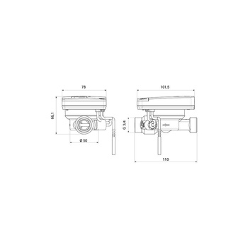 Ciepłomierz QHeat5 qp 0,6 m3/h, redukcja 1/2"/M10 - powrót