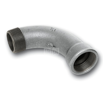 Łuk 90' SANHA 1#, żeliwo (cynk/nikiel) (ocynk), 3'' (GW x GZ)