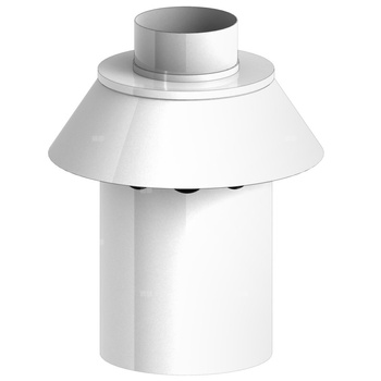 Wywiewka dwuścienna JEREMIAS 360-TWIN-T35B stal nierdzewna fi 60/100 długość 250 mm, kolor srebrny