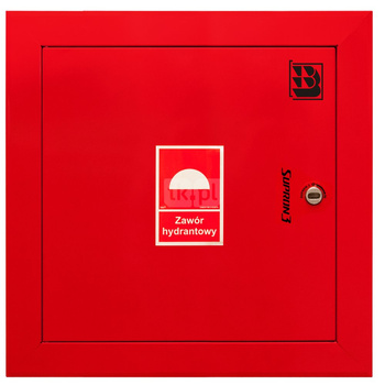 Dwa zawory hydrantowe typ ZH-52 wraz z obudową. Obudowa 550 wnękowa. Znak B, zamek OTS, kolor RAL 3000