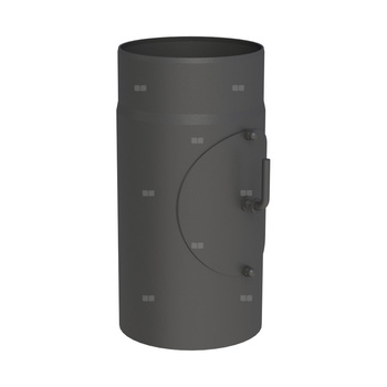 Rura dł. 300mm fi130mm z rewizją i klapą spalinową, kolor czarny