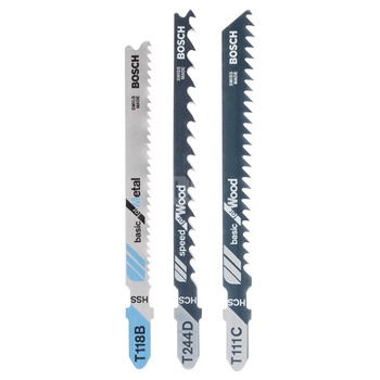 3-częściowy zestaw brzeszczotów do wyrzynarek, chwyt T T 111 C, T 244 D, T 118 B