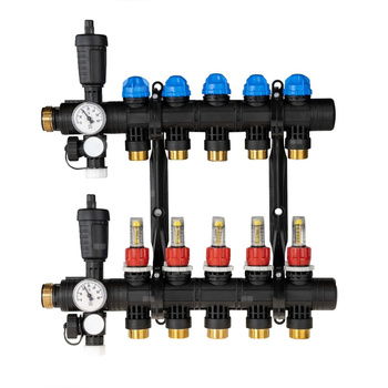 Rozdzielacz do ogrzewania podłogowego AFRISO ProCalida EF1 5-obieg. poliamid GZ 1'' x euroconus 3/4''