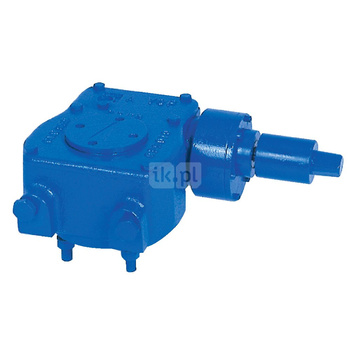 Przekładnia ślimakowa, smarowana fabrycznie - dożywotnio, napędzana kółkiem ręcznym, trzpień z wyjściem pod klucz DN 25-100