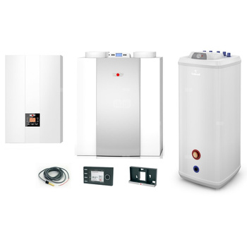 Pakiet - Kocioł gazowy jednofunkcyjny WOLF FGB-24 kondensacyjny wiszący 5.3 - 20.7 kW + Czujnik c.w.u. + RegulatorBM-2 + RekuperatorCWL 400P + Zasobnik c.w.uVulcan 200L stojący