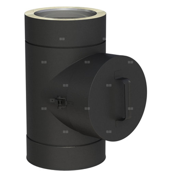 Element rewizyjny fi 180mm z wyjściem okrągłym T120 'C / P1 lakierowany na czarno T120 'C / P1 lakierowany na czarno