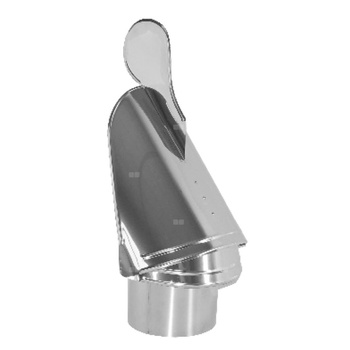 Zakończenie HUSAR z króćcem - podstawa rurowa wciskana JEREMIAS DKE stal nierdzewna fi 300 mm