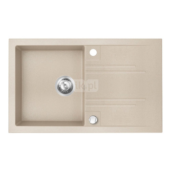 MEZZO II zlewozmywak granitowy 1-komorowy  48/78, piasek