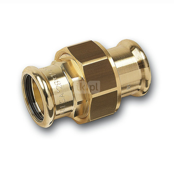 Śrubunek SANHA PURAPRESS trzyczęściowy, miedź, 54 mm (zw x zw)