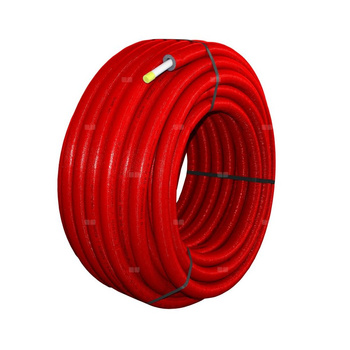 Rura wielowarstwowa QIK PE-RT II/AL/PE-RT II 16x2 kręgi 50m w izolacji 6mm kolor czerwony