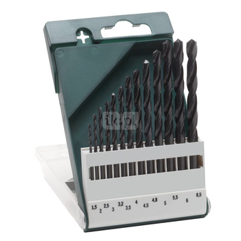 13-częściowy zestaw Wierteł do metalu HSS-R, DIN 338 1,5, 2,0, 2,5, 3,0, 3,2, 3,5, 4,0, 4,5, 4,8, 5,0, 5,5, 6,0, 6,5 mm