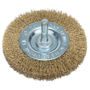 Szczotki tarczowe do wiertarek – drut falisty, mosiądzowany, 75 mm D = 75 mm, szerokość = 8 mm