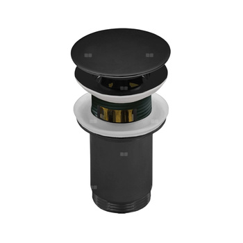 Zestaw odpływowy do umywalki PERFEXIM SPPMK03OP czarny mat 2 3/4'', przycisk duży okrągły płaski