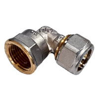 Kolano skręcane QIK Do rur wielowarstwowych, mosiądz, 1'' x 26 mm (GW x złącze skręcane)