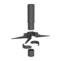 Rura końcowa z zawiesiem Concept By JEREMIAS (pp-flex) ZZ x ZW 80 x 80 mm, kolor czarny