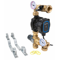 Grupa pompowa AFRISO BTU 502 AP nakrętka x nakrętka 1'' x 1'', z zaworem termostatycznym, z pompą obiegową AFRISO APH 160 15-7/130 mm