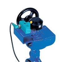 Ręczna przekładnia ślimakowa, smarowana fabrycznie - dożywotnio, napędzana kółkiem ręcznym wyposażona w dwa wyłączniki krańcowe indukcyjne DN450