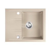 MEZZO II zlewozmywak granitowy 1-komorowy z ociekaczem 48/58, piasek