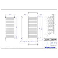 Grzejnik elektryczny (suszarka) INSTAL-PROJEKT STICK ELECTRO, wym. 1110 (1215 z grzałką)/500 mm, kolor czarny,  moc 600 W