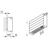 Kermi ściana grzewcza HHV22 840x122x3000 pozioma,RAL9016,6bar,bez osł.,prawa,L540