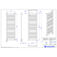 Grzejnik elektryczny (suszarka) INSTAL-PROJEKT FRAME ELECTRO, wym. 1580 (1685 z grzałką)/500 mm, kolor czarny,  moc 900 W