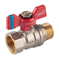 Zawór kulowy FERRO F-COMFORT 1'' GW x GZ, uchwyt: motylek