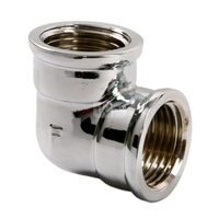 Kolano 90' FERRO, mosiądz (chrom), 3/8'' (GW)