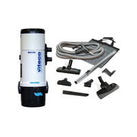 Odkurzacz centralny Viteco V-70 (powierzchnia sprzątania do 450 m²) + Zestaw do sprzątania ElektroComfort - z kompletem ssawek, z włącznikiem w uchwycie węża giętkiego o długości 9 m