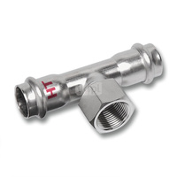 Trójnik SANHA NiroSan Press Industry stal nierdzewna 54 mm x 1/2'' x 54 mm (zw x GW x zw)