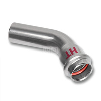 Łuk 45' SANHA NiroSan Press Industry, stal nierdzewna, 22 mm (zw x zz)