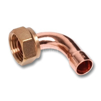 Łuk 90' SANHA 5002G dwuczęściowy, Cu, 18 mm x 1/2'' (lut wewnętrzny x nz)